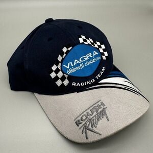 Vintage Mark Martin #6 Roush Racing NASCAR Hat Men OSFA Blue Snapback Cap